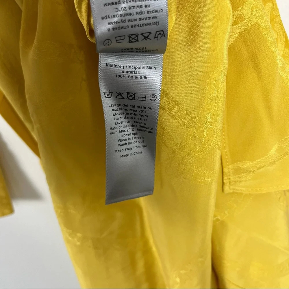 Zadig & Voltaire Rallye Chains Silk Dress Size Medium NWT Buttercup Yellow - Picture 9 of 11